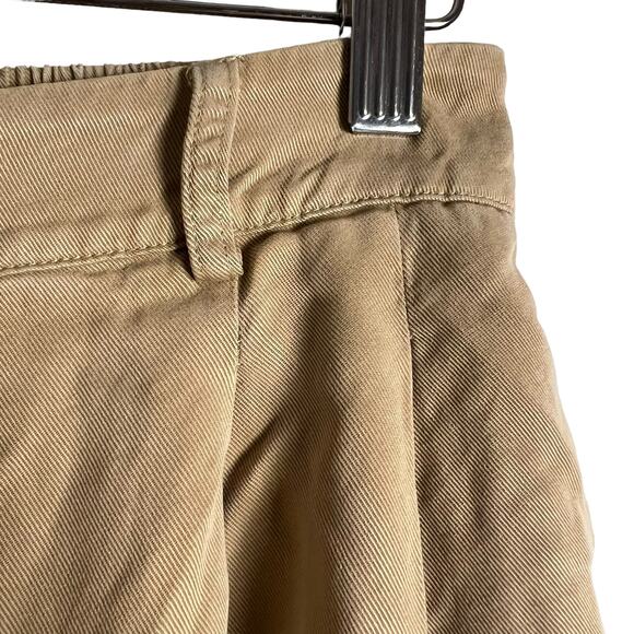 DONNI Twill Pleated Tan High Waist Wide Leg Trouser Pants Size Small - Picture 9 of 15